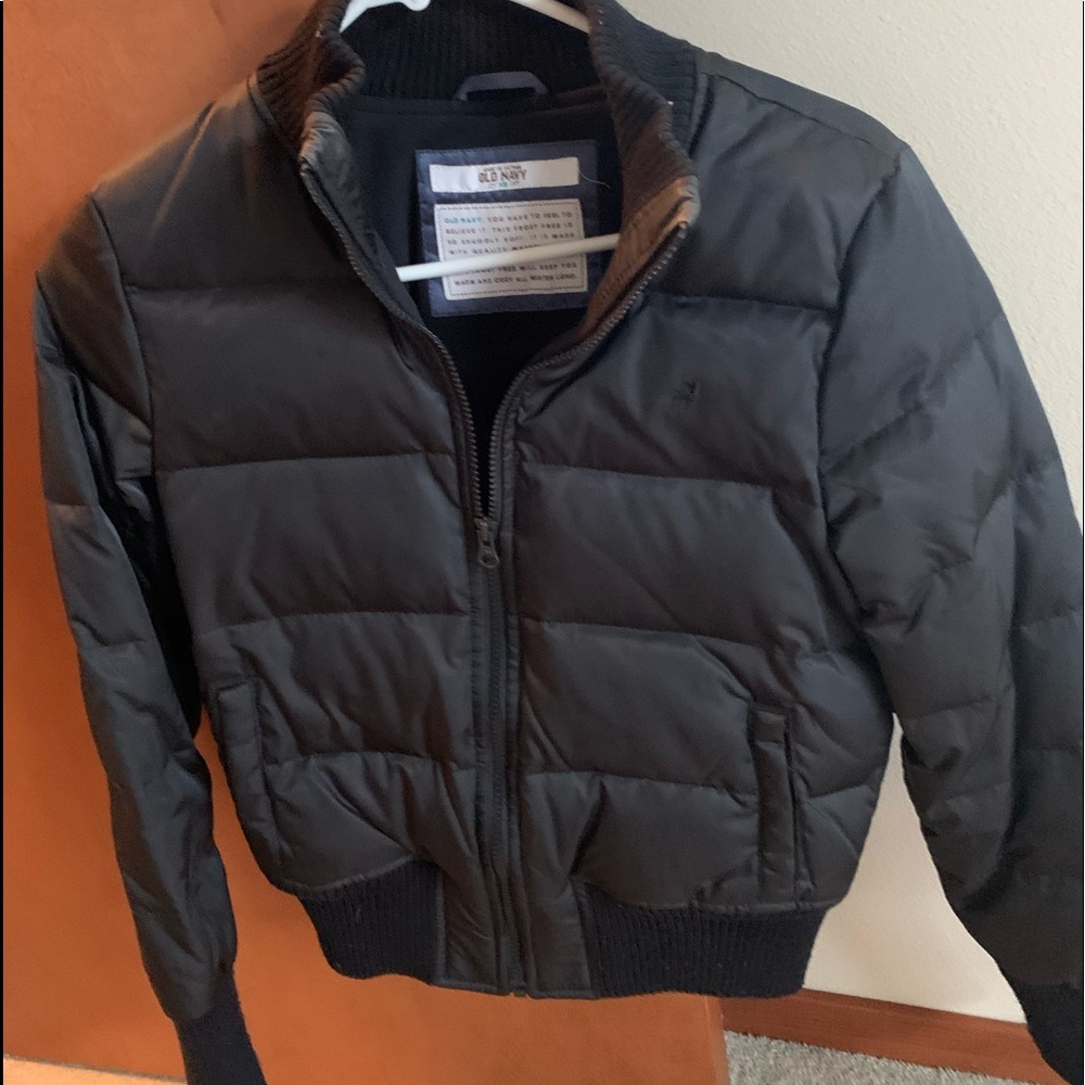 Old Navy Black Quilted Bomber Puffer Jacket XS